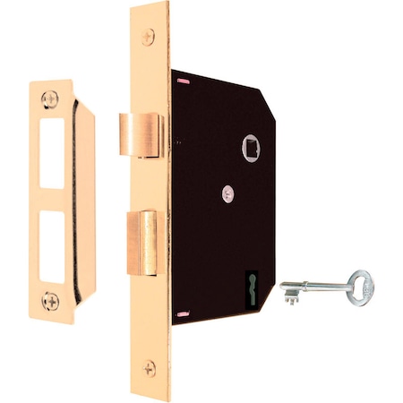 Prime-Line Prime-Line Security Bright Brass Mortise Replacement Lock Assembly 1-3/4 in. E2294
